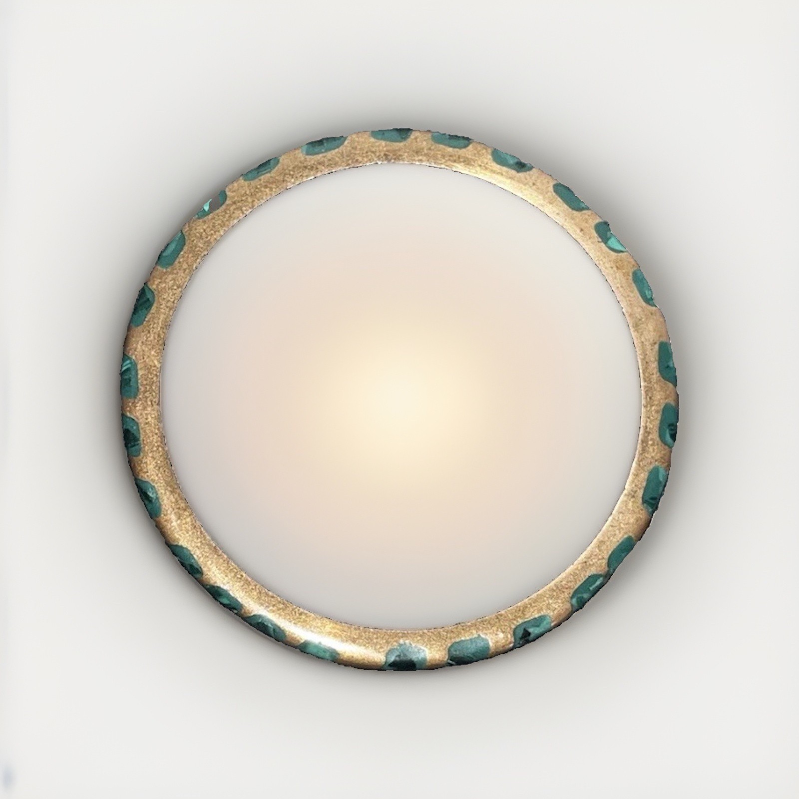 Malachite Inlay and Brass Bangle Bracelet