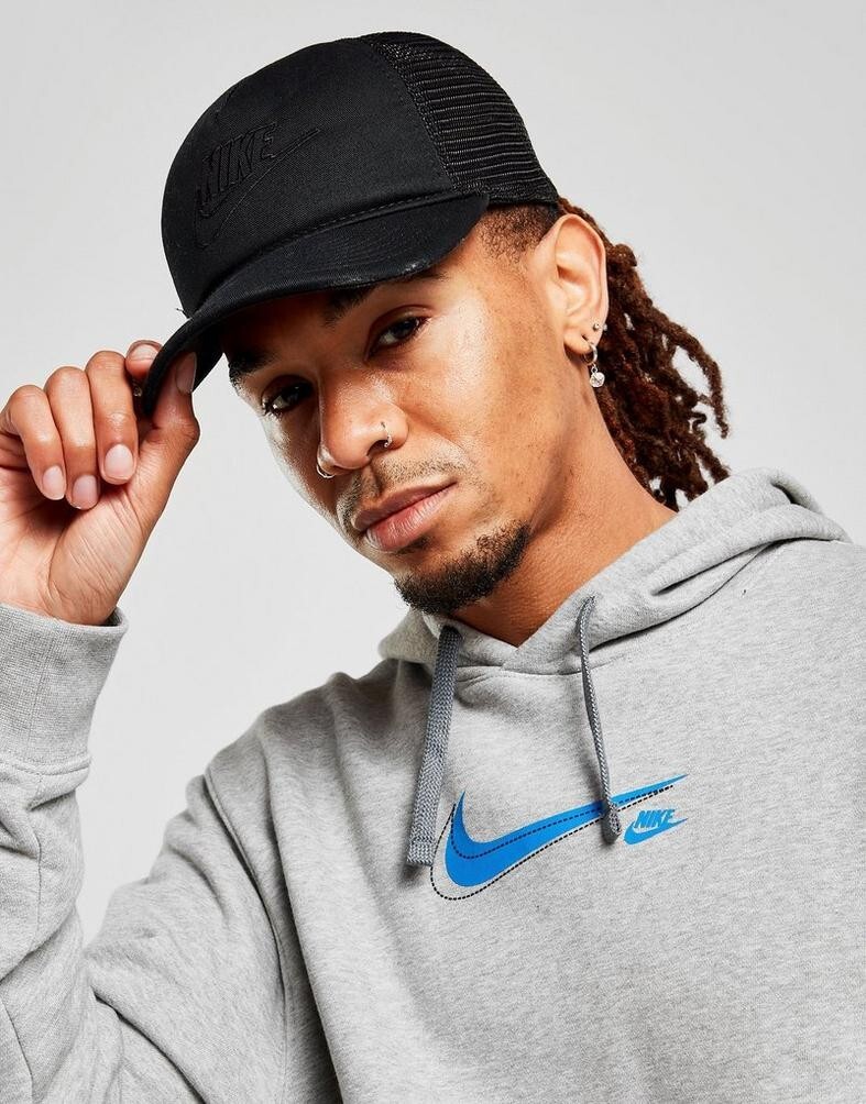 Nike Classic99 Futura Trucker Snapback Hat Cap Triple Black DC3984
