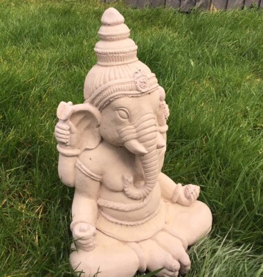 Ganesha betender Elefant Buddha große Steinstatue Gartenornament VERSANDKOSTENFREI