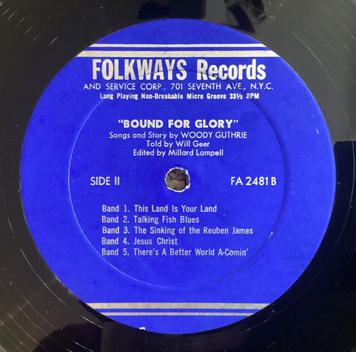 Woody Guthrie - Bound For Glory - 60s/70s Reissue Folkways FA 2481 w/Booklet VG+ - Picture 6 of 7