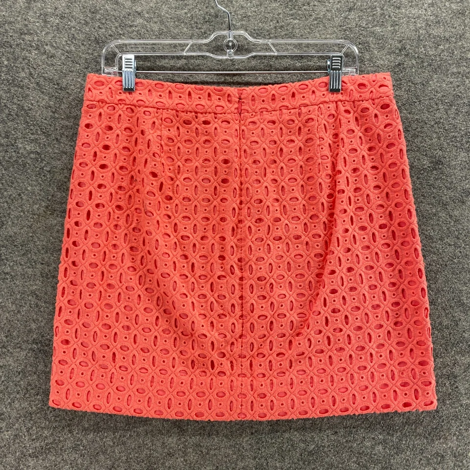 J. Falda Crew Mujer 8 Rosa Crochet Línea A Midi Cremallera Forrada tiro medio Algodón Foto 2 de 4