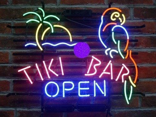 Fotobehang Groene neon teken bar
