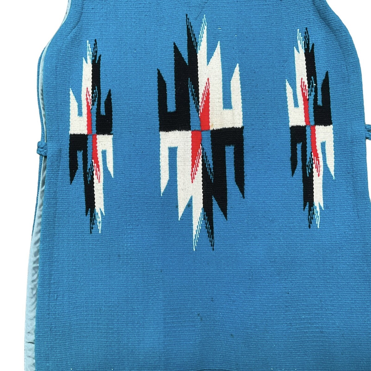 Chimayo Button Side Vest Blue Aztec Americraft Wool Tabard