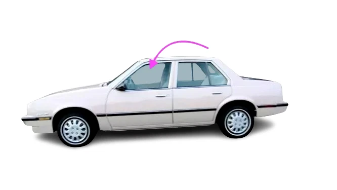 Cavalier, Firenza, Skyhawk, 2000, 4 puertas: 1982, 1983-1989, vidrio puerta delantera izquierda Foto 2 de 4