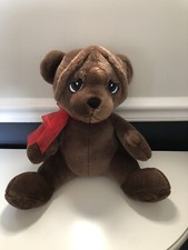 Dark Brown Teddy Bear Plush Sitting Stuffed Animal With Bow 11  