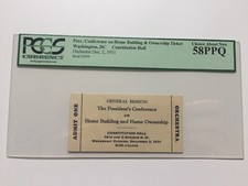 1931 President Herbert Hoover Conference on Home Building & Ownership Pass PCGS