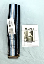 New ALIMED Wander Management Essentials BLUE/WHITE STRIPE Transfer GAIT BELT 55"