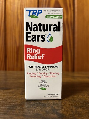 TRP Ear Ringing Natural Ears RING RELIEF Ear Drops 0.33 fl oz EXP 03/26