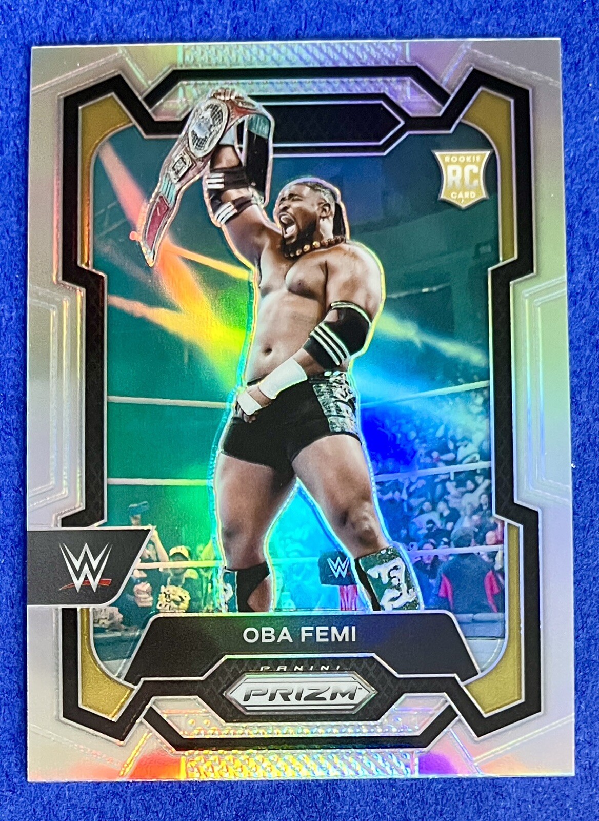 Oba Femi 2024 Panini Prizm WWE SILVER PRIZM PARALLEL Rookie Card #199