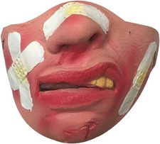 Battered Half Face Mask Boxer Latex Bruised Fancy Dress Costume Rocky PLASTERS