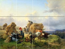 Art Farm Horses Landscape Austria Ceramic Mural Backsplash Bath Tile 2311