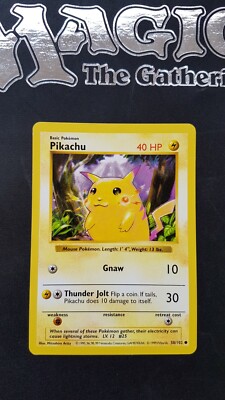 1x Pokemon Karte Pikachu 1999 VO Shadowless Base Set Wizards Red Cheeks