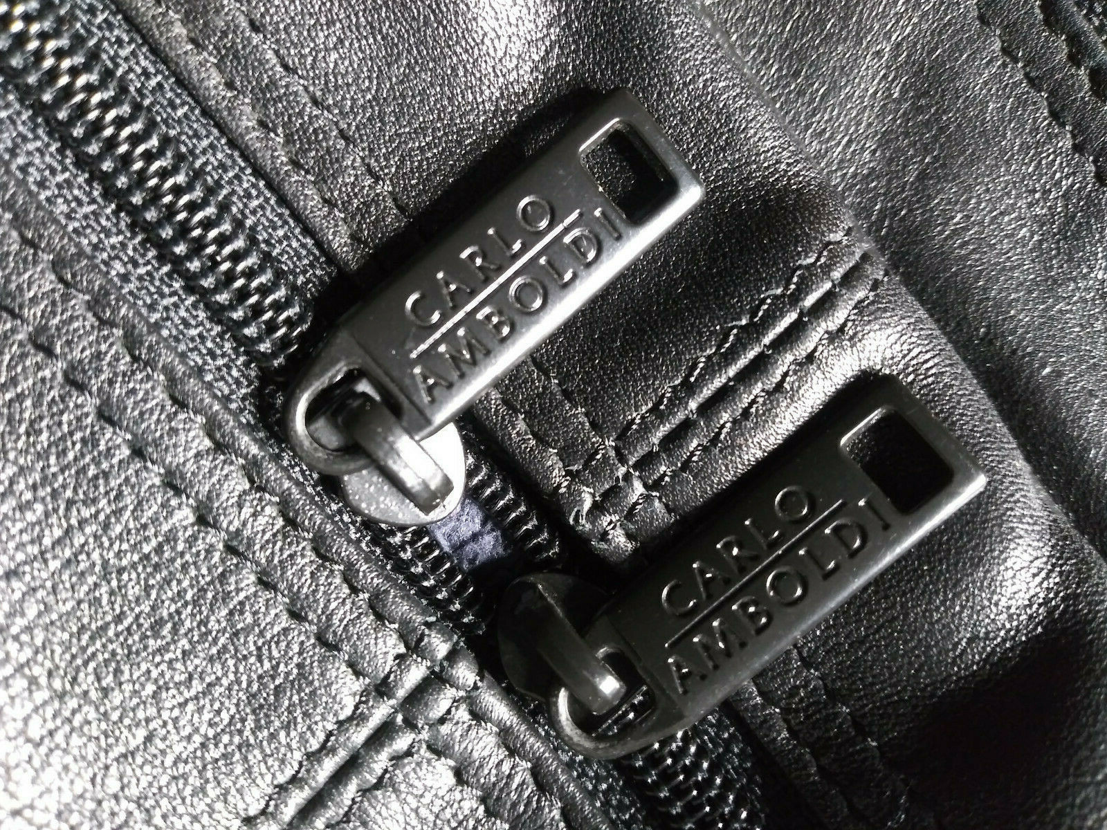 Mens Carlo Abaldi Leather Travel Bag Weekender Expandable Leather Duffle