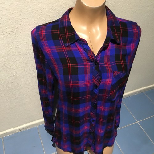 Red Plaid Button Down Flannel Shirt 