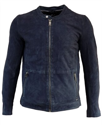 Maze Giacca In Pelle Da Uomo Prescott Blu Scuro