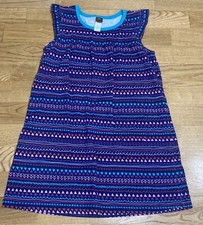 Girls Tea Collection Navy Printed Dress Size 7 EUC