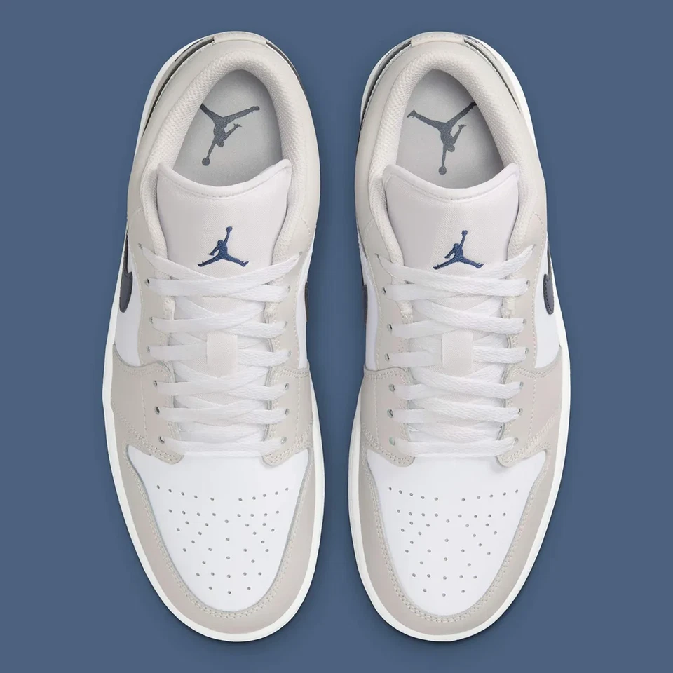 Nike Air Jordan 1 Low Midnight Azul Marino Gris Neutro 553558-146 Hombres Nuevas Foto 3 de 4