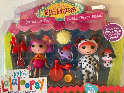   NEW   Lalaloopsy   SILLY FUN HOUSE SET   PEANUT BIG TOP & EMBER Mini Dolls