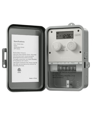 DEWENWILS Outdoor Digital Timer Box, 7-Day 12 ON/Off Programmable Timer Switch 