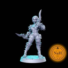 Vivica Shadowstrike | Dagger | Female Rogue miniature for Tabletop games like D&