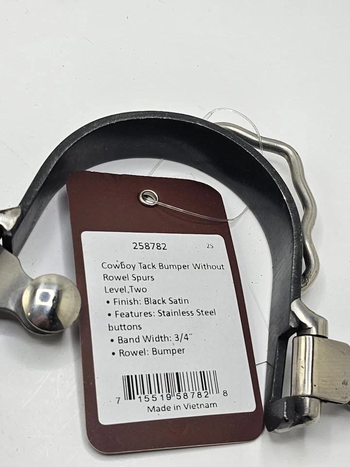 Metalab Cowboy Tack Bumper Without Rowel Spurs Level 2, 3/4" Band - Image 2 of 4