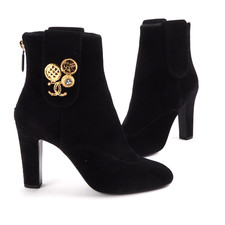 CHANEL G35183 Velvet Coin Boots Rar Luxus Des...