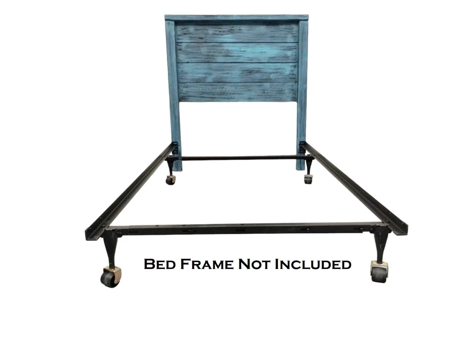 Twin Size Turquoise Distressed Handcrafted Solid Wood Headboard Made In US HBTTQ - Image 4 of 4