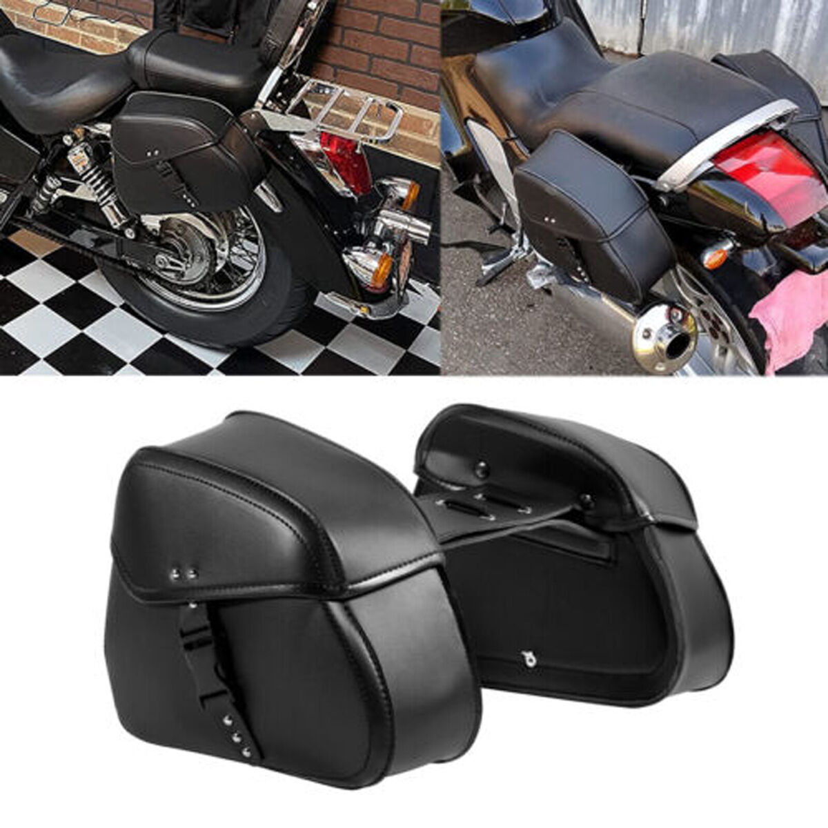 Motorcycle PU Leather Side Saddle Bags For Kawasaki Vulcan Motorcycle PU Leather Side Saddle Bags For Kawasaki Vulcan