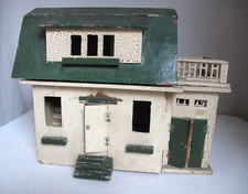 Antique Folk Art Wood Handmade Two Story Doll House c. 1920's