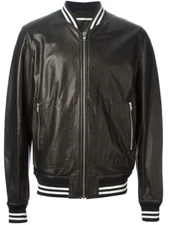 New Men Biker Genuine Lambskin Black Motorcycle Leather Jacket XS-2XL FB22