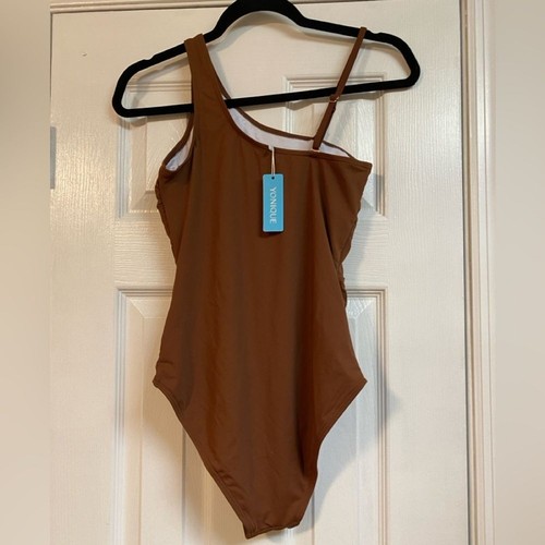 Yonique Women OnePiece OneShoulder Mesh Swimsuit Tummy Control Swimwear- BNWT - Picture 7 of 15