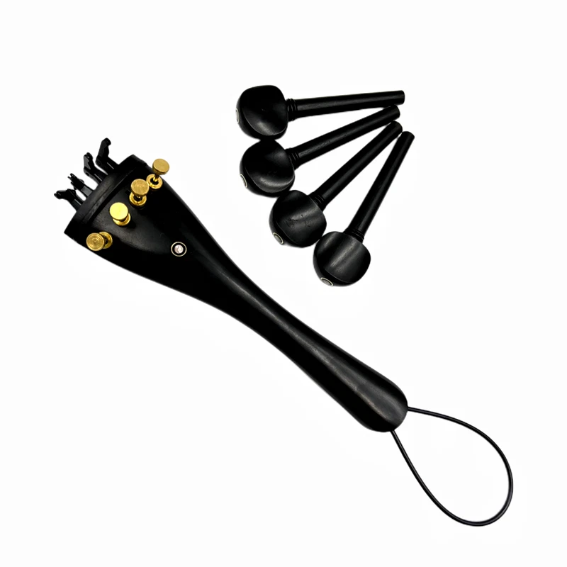 Set 4/4 Cello Accessories Kits Neck Fingerboard Bridge String Peg Tailpiece - Image 3 of 3