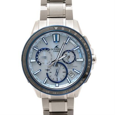 CASIO OCEANUS GPS Radio Wave Solar Silver x Blue OCW-G1200-2AJF 