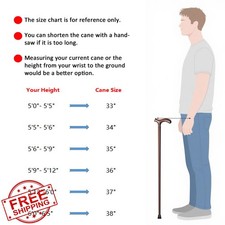 YIVIYAR Wooden Walking Cane 5 Height Comfort Grip Men Women