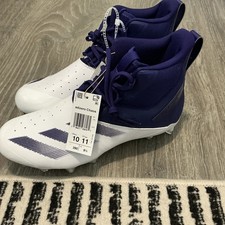 adidas Adizero Chaos Linemen Football Cleats White Purple Men s Size: 10 NWT