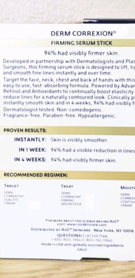 RoC Derm Correxion 紧致精华棒高级 RETINOL 抗氧化全新带盒  — 第 2/3 张图片