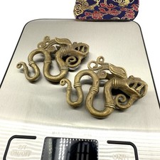 Dayak Tribal Dragon Brass Ear Weights (57g, 3 inches length) from Borneo