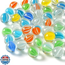 LovesTown 60PCS Glass Marbles Bulk, for Kids Marble Games DIY Home Decoration