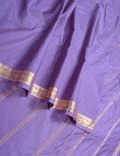 Sushila Vintage Lavender Saree 100 Pure Silk Gold Zari Brocade Soft Fabric