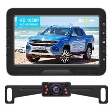 Backup Camera HD 1080P Wired Easy Setup Plug-Play Rear View License Plate Bra...