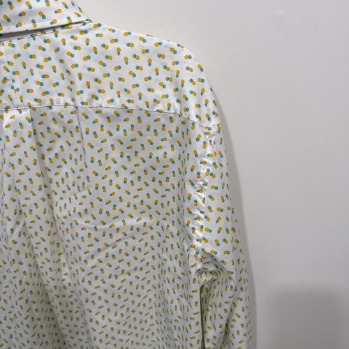LANDS END Coolmax Mens XL Button Up Shirt Traditional All Over Pineapple Design - Picture 8 of 11