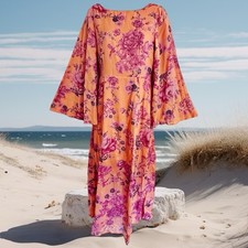 Free People Melrose Maxi Dress Sz 2 Bell Sleeve Coral Clementine Cross Back Boho