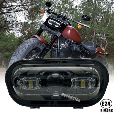 Für 2008-19 Harley Fat Bob Motorrad LED Scheinwerfer Fern-Abblendlicht DRL Lampe