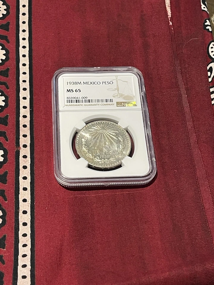 1938 MEXICO SILVER 1 PESO NGC MS 65 💎 Lustrous Gorgeous COIN - Image 3 of 3