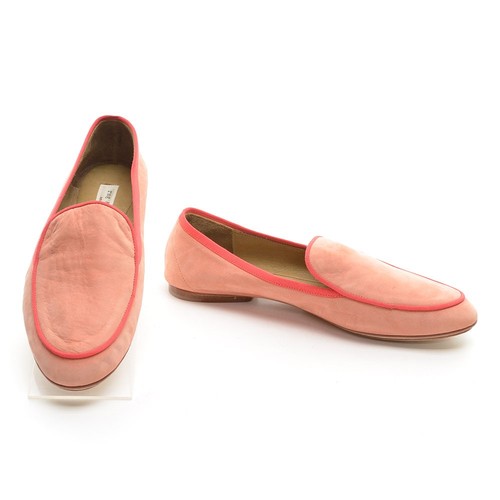Ladies rag & bone Round Toe Ballet Flats 37 / 7 Orange Nubuck Slip On Shoes New - Picture 2 of 6
