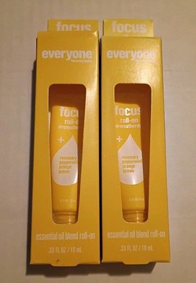 2x Everyone for every body FOCUS Essential Oil Blend Roll-On Aromatherapy.33 Oz 