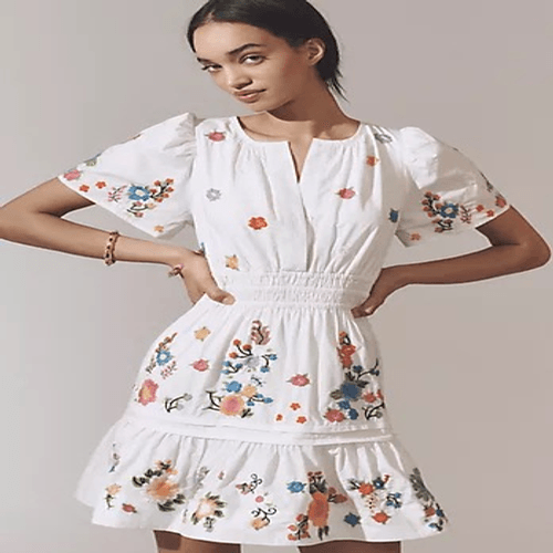 Anthropologie The Somerset Mini Dress: Embroidered Edition