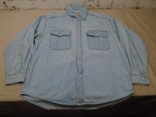 Levi's Long Sleeved Medium Wash Blue Denim Button Up Shirt Men's Large