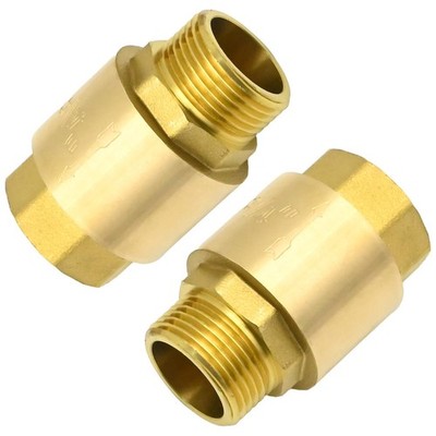 2 Pcs Brass Check Valve 3/4'' Male 3/4'' Female Thread One Way Backflow Prevent...