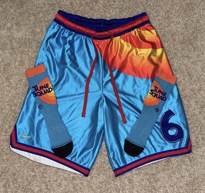 Nike Space jam Tune Squad LeBron 6 Dri-fit Shorts Mens Large Teal Basketball